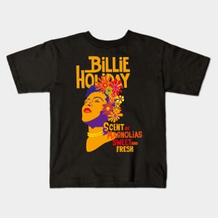 Billie's Blossoms: A Tribute to Jazz Icon Billie Holiday Kids T-Shirt